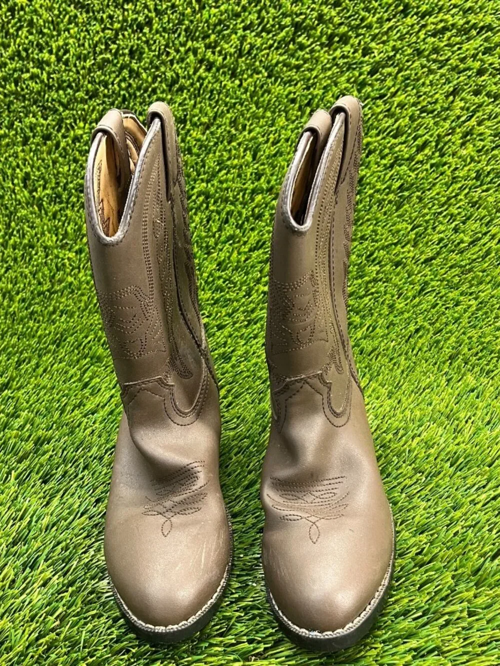 Durango Distress Boys Size 1D Tan Brown Casual Western Boots Shoes
